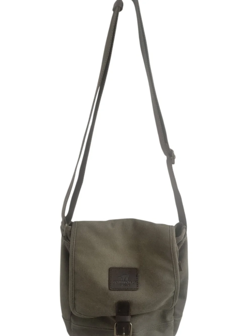 ☆Vtg Style Unisex TOPWOLFS Canvas Messenger Cotton Crossbody Style Hunter Green - Picture 2 of 16